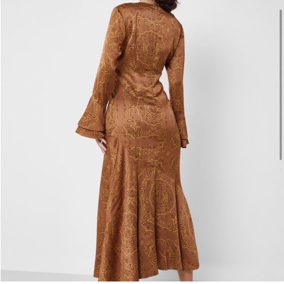 NEVER FULLY DRESSED Brown Bandana Midi Dress - Picture 2 of 4